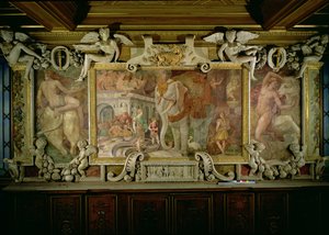 The Triumphal Elephant, an Allegorical Tribute to Francis I, Detail of Decorative Scheme in the Gallery of Francis I